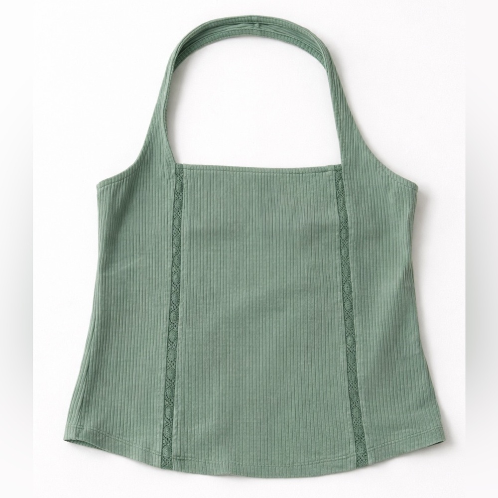 American Eagle Outfitters Green Ribbed Camisole